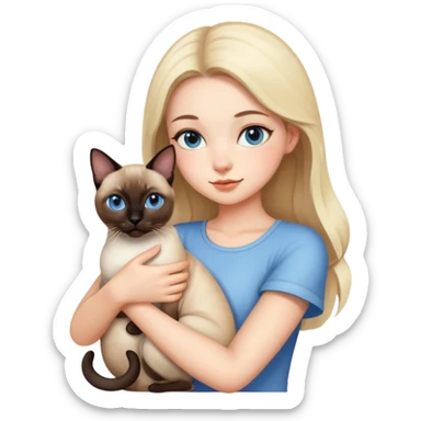 Girl holding a Siamese Cats sticker