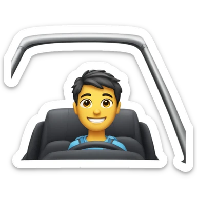 smiling boy in car sticker