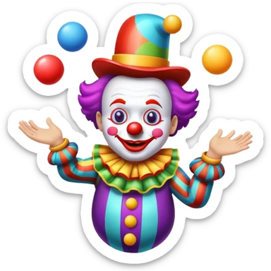 clown juggling sticker