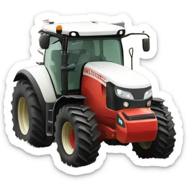 Cow driving a combine harvester sticker