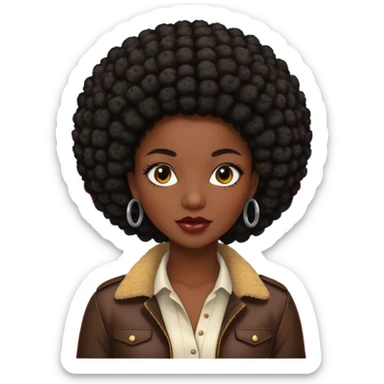 Classic mustang dark women with short afro sticker