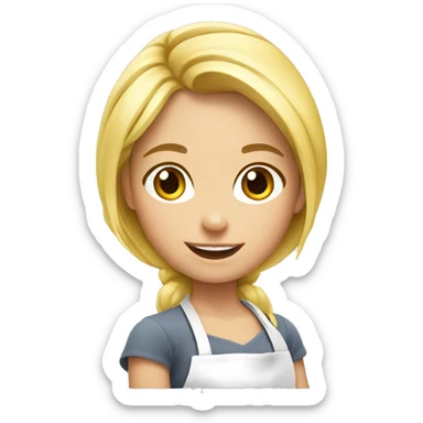 emoji ios 18 cooking blonde girl sticker