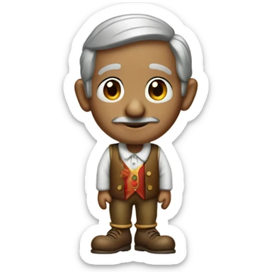Pinocchio but if he was an older man sticker