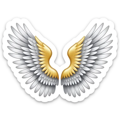 wings glitter white sticker