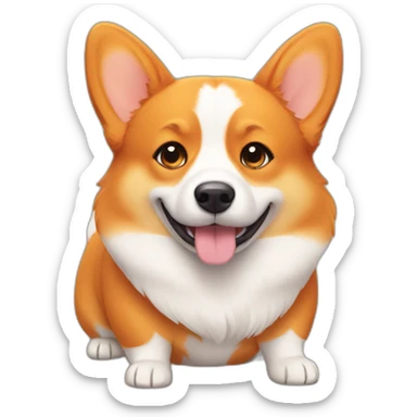 orange corgi who is fat sticker