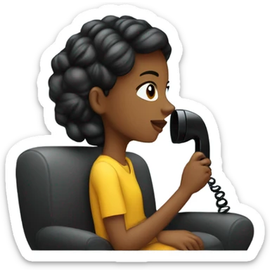Girl on landline  sticker