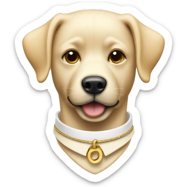 A cream collar and and a cream lead sticker