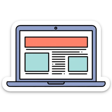 News website showing latest articles and headlines sticker