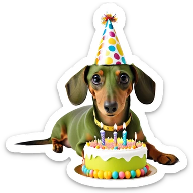 Dachshund Birthday sticker