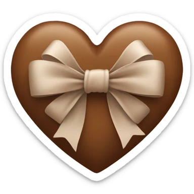 Brown heart with bow sticker