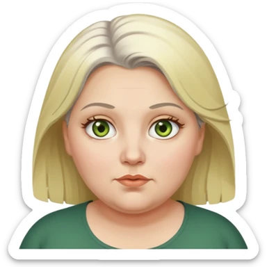 Overweight, blonde and grey haired female with golden green Hazel eyes having a bad week rolling eyes sticker