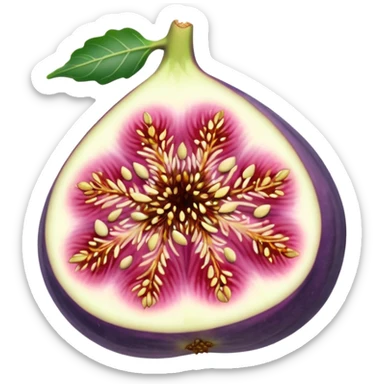 Please create a emoji of a single half of a fig with the internal seeds sticker