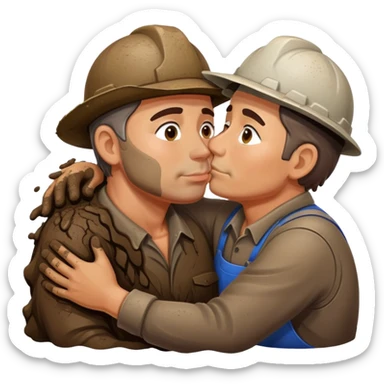 tanned farmer kissing mud sticker