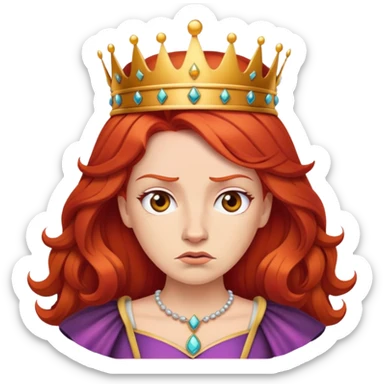 Red head queen annoyed sticker