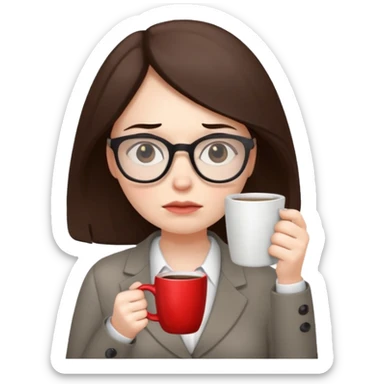 bored women office worker sticker