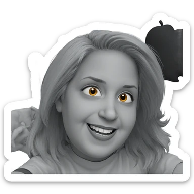 smiling girl in horror theme sticker