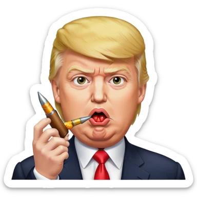 Trump eating a bullet sticker