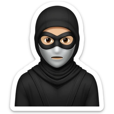 masked robber emoji, no guns sticker
