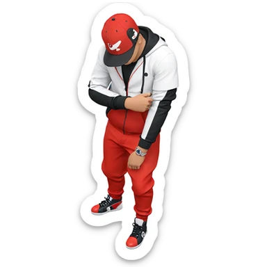 stylish boy in baseball cap sticker