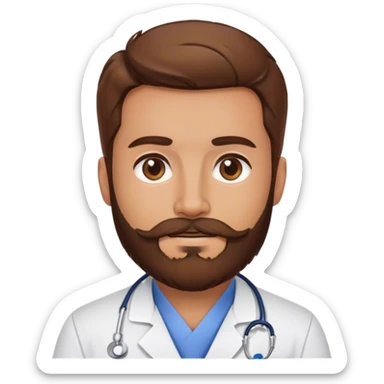 Veterinary with brown hair and beard sticker