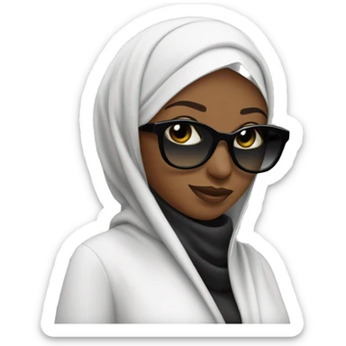 Black Hijabi with sunglasses sticker