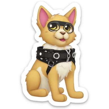 Anthro Punk Fursona Collar Harness sticker