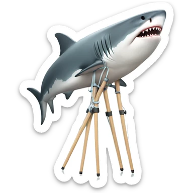 Shark on crutches sticker