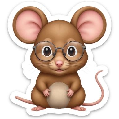 cute mouse wearing glasses sticker