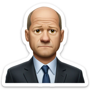 photorealistic Olaf Scholz  sad sticker
