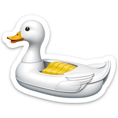 The white duck-shaped pedal boats  sticker