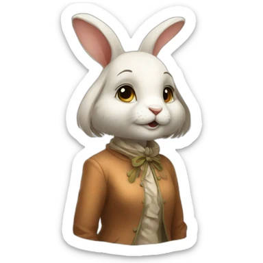 Cut rabbit girl anthropomorphic sticker
