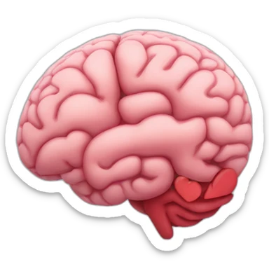 brain and heart hybrid sticker