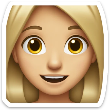 girl smiling with fingernail in her mouth sticker