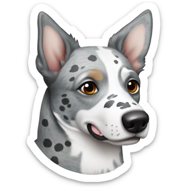Australian cattle dog grey and white spotted with blue eyes sticker