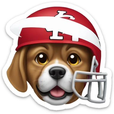 dog with a kansas chiefs helmet sticker