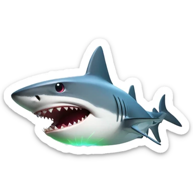 shark with laser beam attached to head  sticker