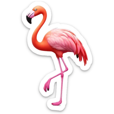 Flamingo with dancing shoes sticker
