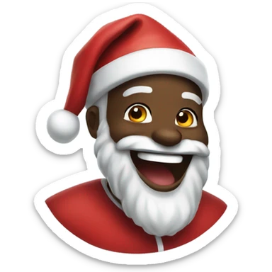 Black Santa laughing sticker