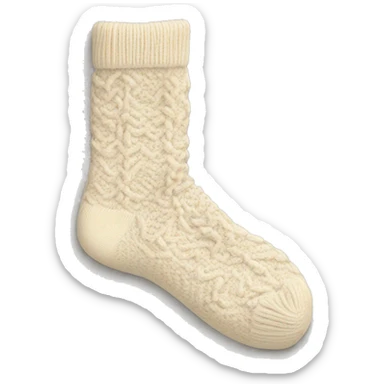 Cozy knitted pattern cream coloured pair of socks sticker