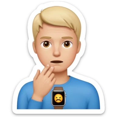 persona estresada por el trabajo, estilo emoji de Apple sticker