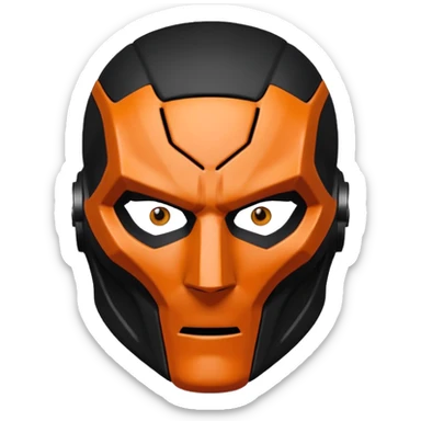 Death stroke mask all black -orange sticker