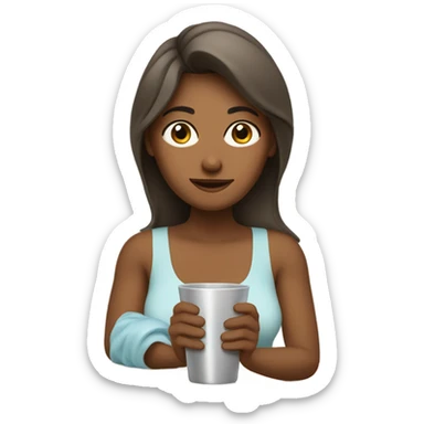 Mujer bebiendo  sticker