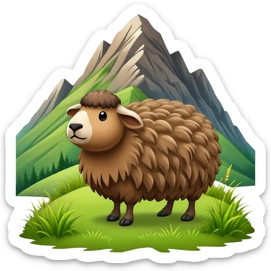 haggis walking around a mountain sticker