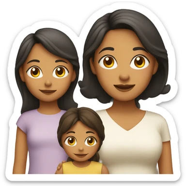 hispanic mother and daughter sticker