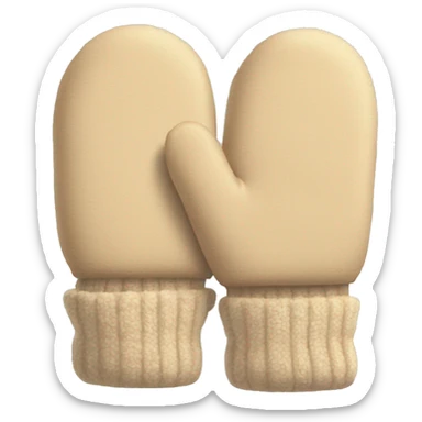 Beige mittens sticker