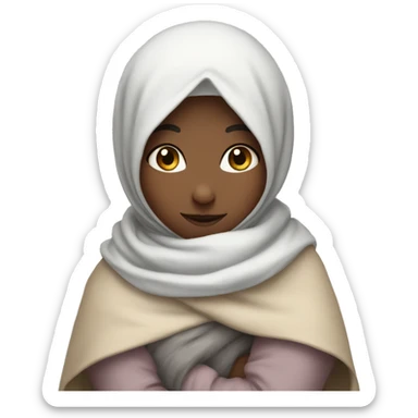 Bunny hugging a tall hijab girl  sticker