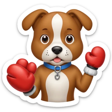 dackel mit boxhandschuhen sticker