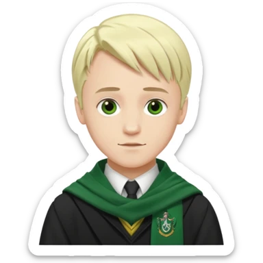 draco malfoy, hogwarts uniform,  green scarf sticker