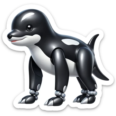 black tubby orca robodog sticker