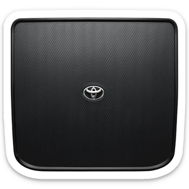 a black textured surface, likely a piece of automotive trim or a floor mat, featuring the branding for a Toyota Fortuner.
 sticker